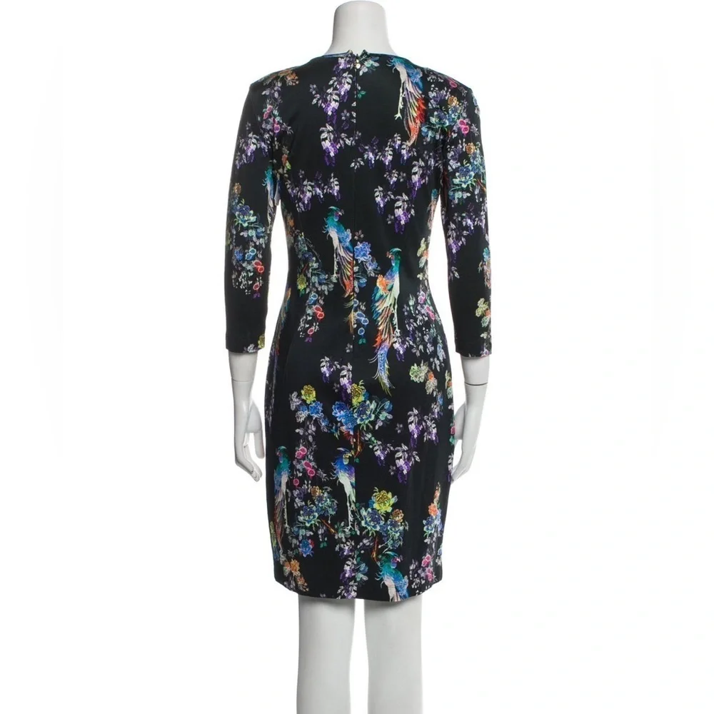 JUST CAVALLI bodycon floral tropical sheath dress size small